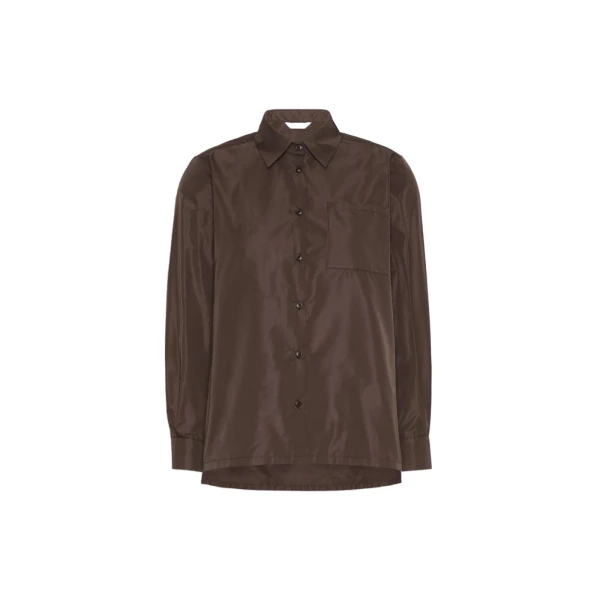 Entrata Silk-Blend Radzimir Shirt in Dark Brown