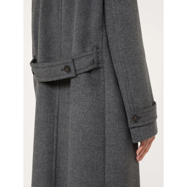 Max Mara Epica Hooded Double Wool Coat in Medium Grey | Wool Coat | Coveti