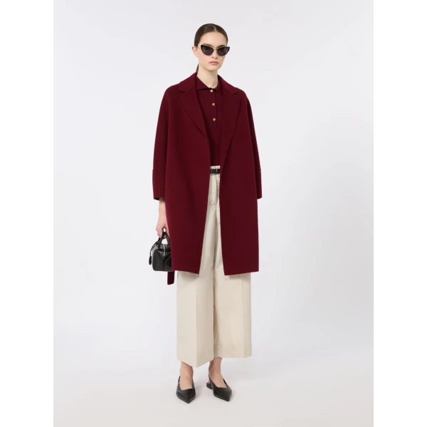 Max Mara Epoca Cotton Poplin Wide-Leg Trousers in Beige | Wide leg pants | Coveti