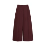 Max Mara Epoca Cotton Poplin Wide-Leg Trousers in Dark Red | Wide leg pants | Coveti