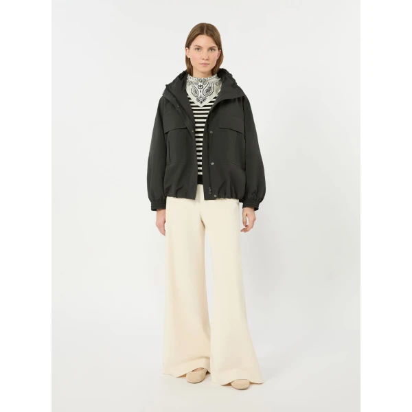Max Mara Epoca Washed Water-Repellent Canvas Jacket in Black | Jackets | Coveti