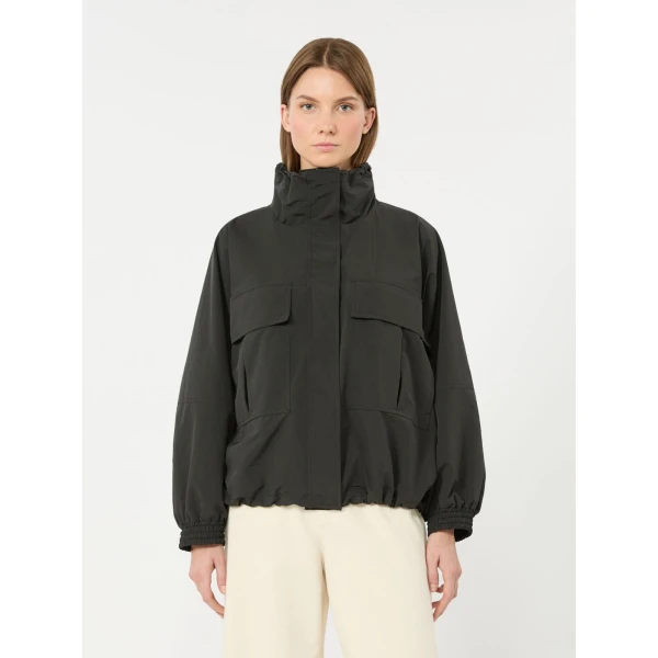 Max Mara Epoca Washed Water-Repellent Canvas Jacket in Black | Jackets | Coveti