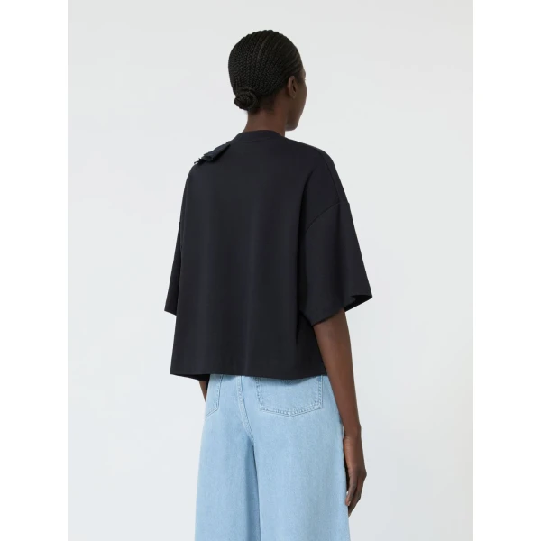 Max Mara Era Frilly Jersey T-Shirt in Ultramarine | T-shirts | Coveti
