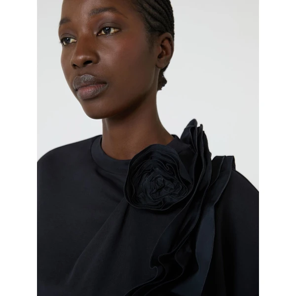 Max Mara Era Frilly Jersey T-Shirt in Ultramarine | T-shirts | Coveti