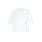 Max Mara Era Frilly Jersey T-Shirt in White | T-shirts | Coveti