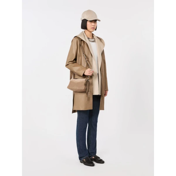 Max Mara Erba Hooded Cashmere Scarf in Sand | Scarves | Coveti