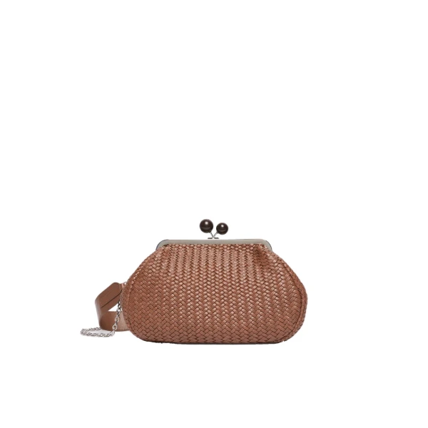 Ere Medium Woven Leather Pasticcino Bag in Tobacco