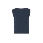 Max Mara Ere Plisse Viscose Sleeveless Jumper in Navy | Sweaters | Coveti