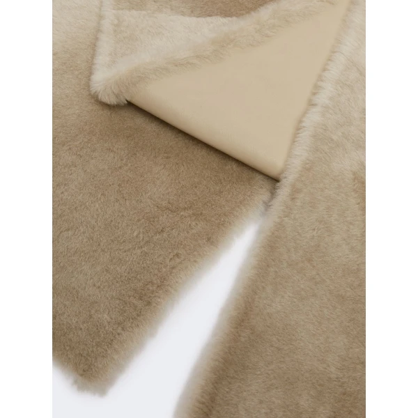 Max Mara Eresia Shearling Stole in Beige | Scarves | Coveti