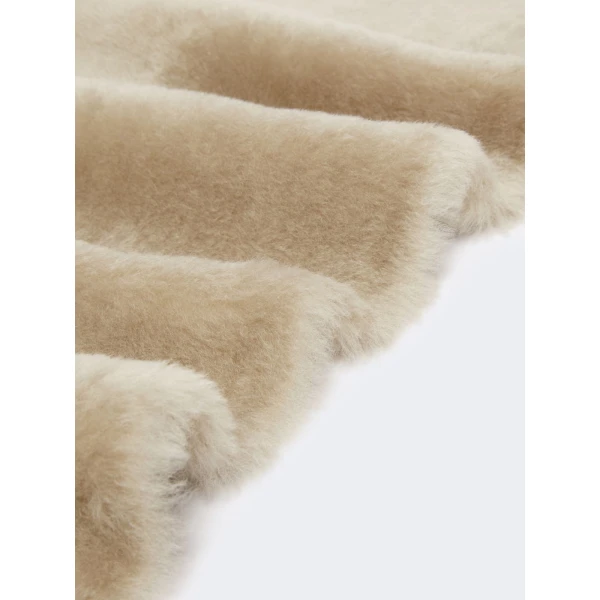 Max Mara Eresia Shearling Stole in Beige | Scarves | Coveti