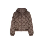 Max Mara Eris Water-Repellent Diamond-Quilted Padded Jacket in Brown | Jackets | Coveti