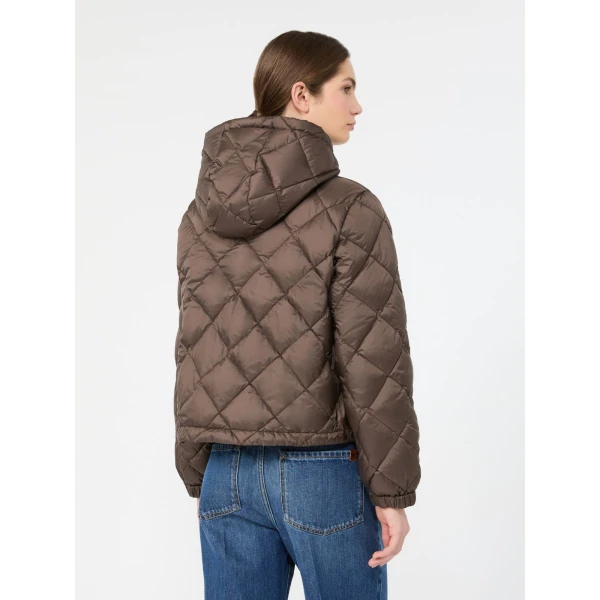 Max Mara Eris Water-Repellent Diamond-Quilted Padded Jacket in Brown | Jackets | Coveti
