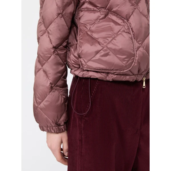 Max Mara Eris Water-Repellent Diamond-Quilted Padded Jacket in Wine | Jackets | Coveti