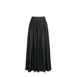 Max Mara Eroico Long Silk-Blend Taffeta Skirt in Black | Maxi Skirts | Coveti