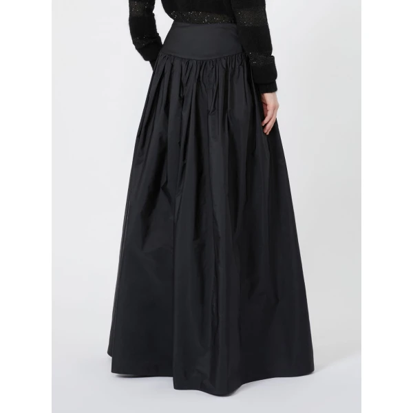 Max Mara Eroico Long Silk-Blend Taffeta Skirt in Black | Maxi Skirts | Coveti