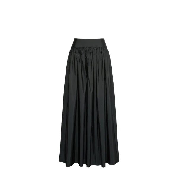 Max Mara Eroico Long Silk-Blend Taffeta Skirt in Black | Women | Coveti
