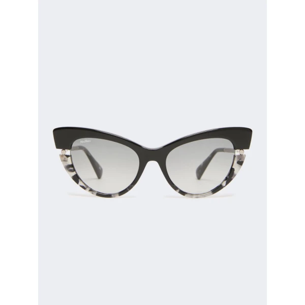 Max Mara Esedra Acetate Cat-Eye Glasses in Black | Sunglasses | Coveti