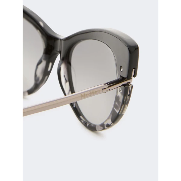 Max Mara Esedra Acetate Cat-Eye Glasses in Black | Sunglasses | Coveti