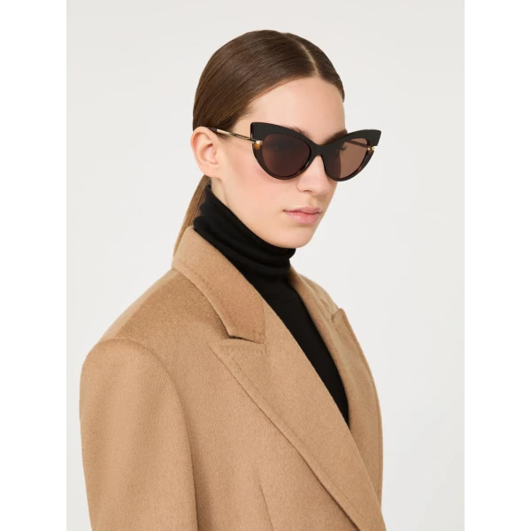 Max Mara Esedra Acetate Cat-Eye Glasses in Tawny Bronze Brown | Sunglasses | Coveti