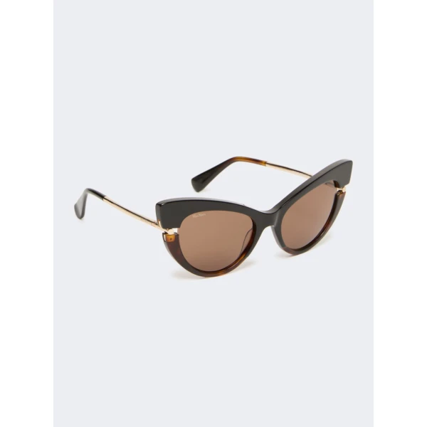 Max Mara Esedra Acetate Cat-Eye Glasses in Tawny Bronze Brown | Sunglasses | Coveti