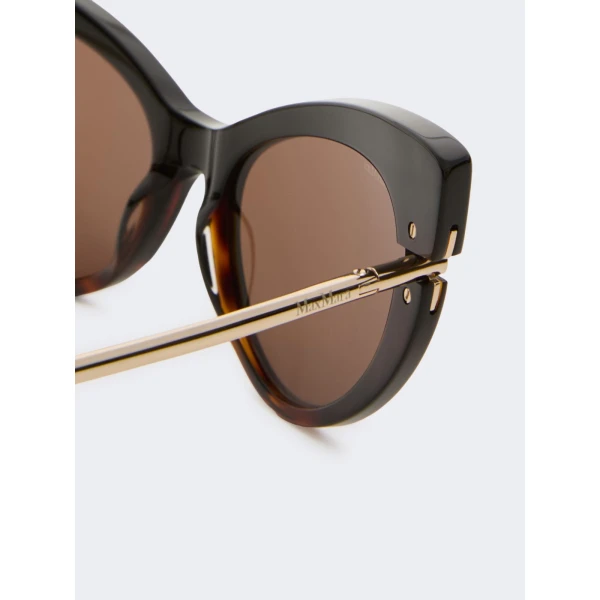 Max Mara Esedra Acetate Cat-Eye Glasses in Tawny Bronze Brown | Sunglasses | Coveti