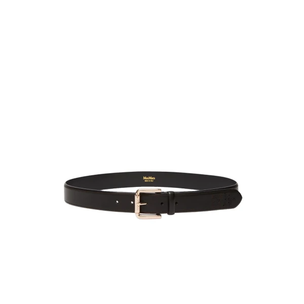 Max Mara Esodo Leather Belt in Black | Belts | Coveti