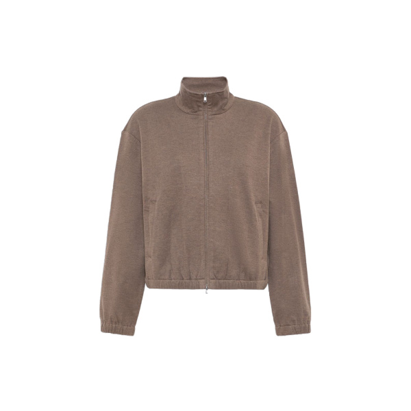 Max Mara Esploso Silk-Blend Jersey Sweatshirt in Mud | Sweaters | Coveti