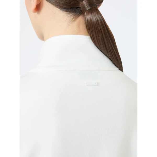 Max Mara Esploso Silk-Blend Jersey Sweatshirt in White | Sweaters | Coveti