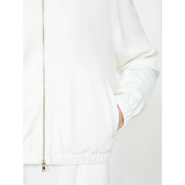 Max Mara Esploso Silk-Blend Jersey Sweatshirt in White | Sweaters | Coveti