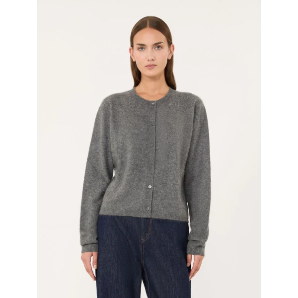 Max Mara Esposto Wool and Cashmere Cardigan in Dark Grey | Cardigan | Coveti