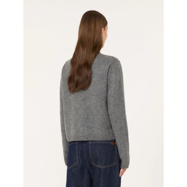 Max Mara Esposto Wool and Cashmere Cardigan in Dark Grey | Cardigan | Coveti