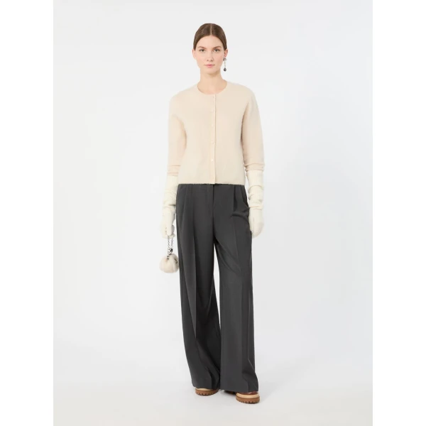 Max Mara Esposto Wool and Cashmere Cardigan in Ice Grey | Cardigan | Coveti