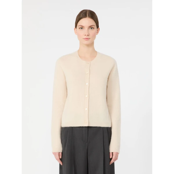 Max Mara Esposto Wool and Cashmere Cardigan in Ice Grey | Cardigan | Coveti