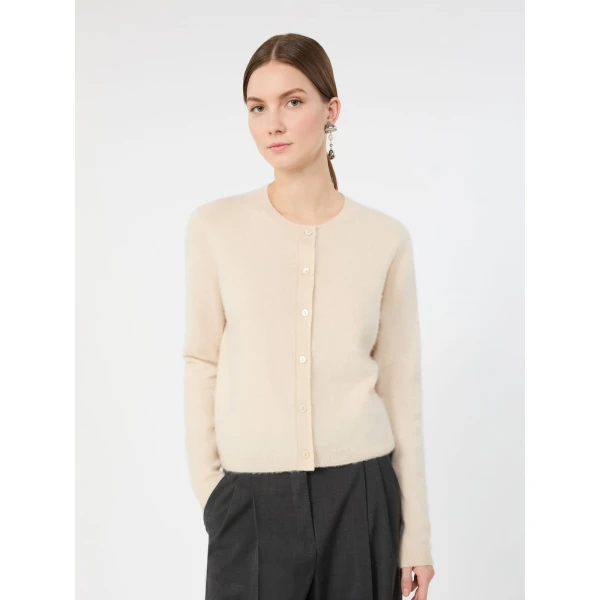 Max Mara Esposto Wool and Cashmere Cardigan in Ice Grey | Cardigan | Coveti