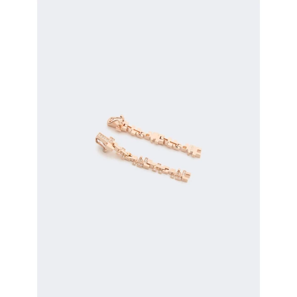 Max Mara Estremo Rhinestone Pendant Earrings in Bronze | Earrings | Coveti