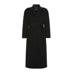 Max Mara Esturia Double-Faced Wool Midi Coat in Black | Wool Coat | Coveti