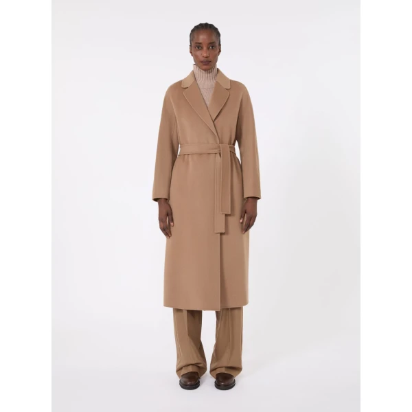Max Mara Esturia Double-Faced Wool Midi Coat in Camel | Wool Coat | Coveti