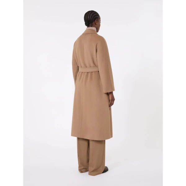 Max Mara Esturia Double-Faced Wool Midi Coat in Camel | Wool Coat | Coveti
