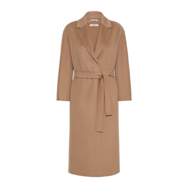 Max Mara Esturia Double-Faced Wool Midi Coat in Camel | Wool Coat | Coveti