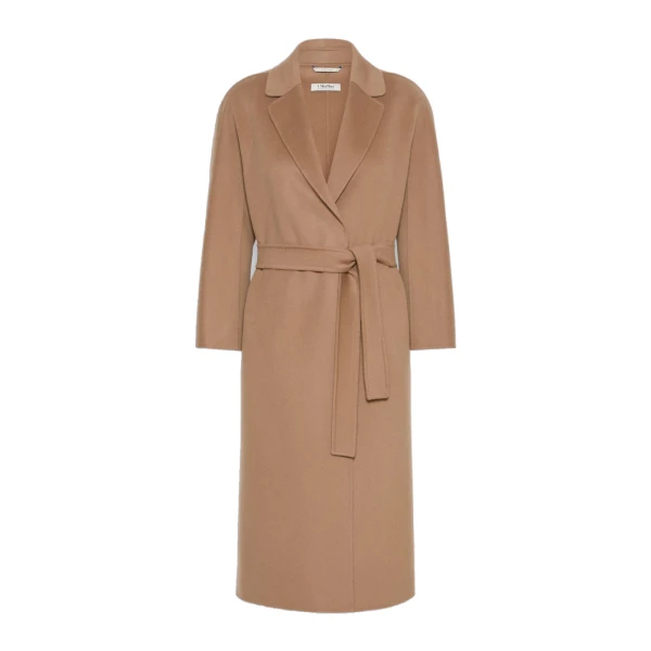 Esturia Double-Faced Wool Midi Coat in Camel
