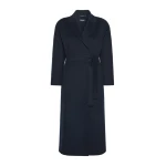Max Mara Esturia Double-Faced Wool Midi Coat in Midnight Blue | Wool Coat | Coveti