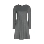 Max Mara Esule Flared Jacquard Jersey Mini Dress in Medium Grey | Mini Dresses | Coveti