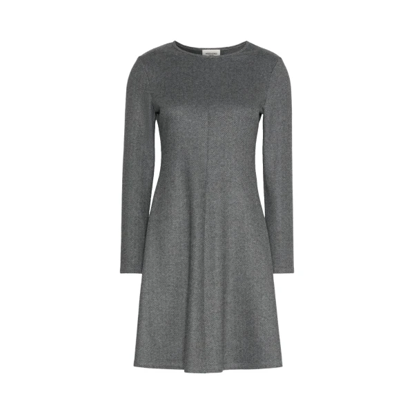 Max Mara Esule Flared Jacquard Jersey Mini Dress in Medium Grey | Mini Dresses | Coveti