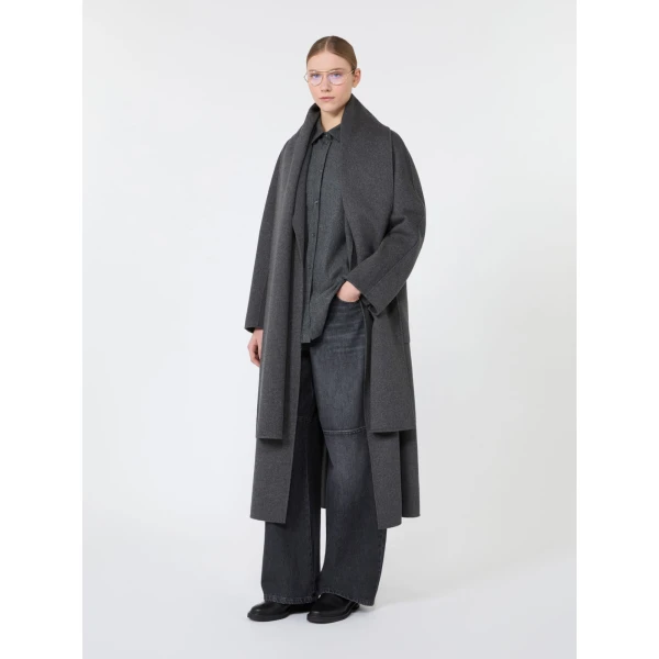 Max Mara Etereo Wool Flannel Shirt in Dark Grey | Shirts | Coveti
