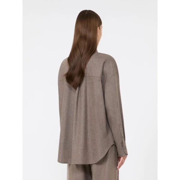 Max Mara Etereo Wool Flannel Shirt in Turtledove | Shirts | Coveti
