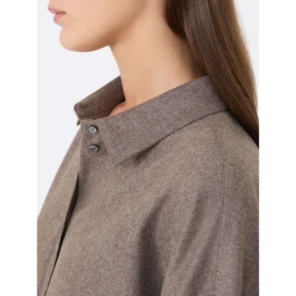 Max Mara Etereo Wool Flannel Shirt in Turtledove | Shirts | Coveti