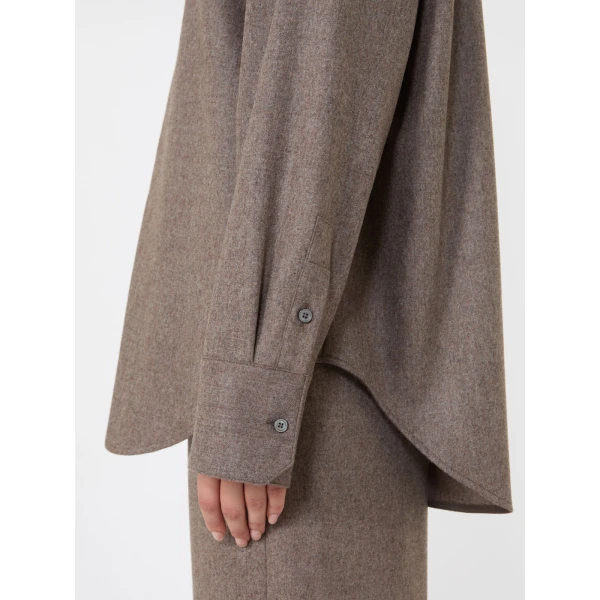 Max Mara Etereo Wool Flannel Shirt in Turtledove | Shirts | Coveti