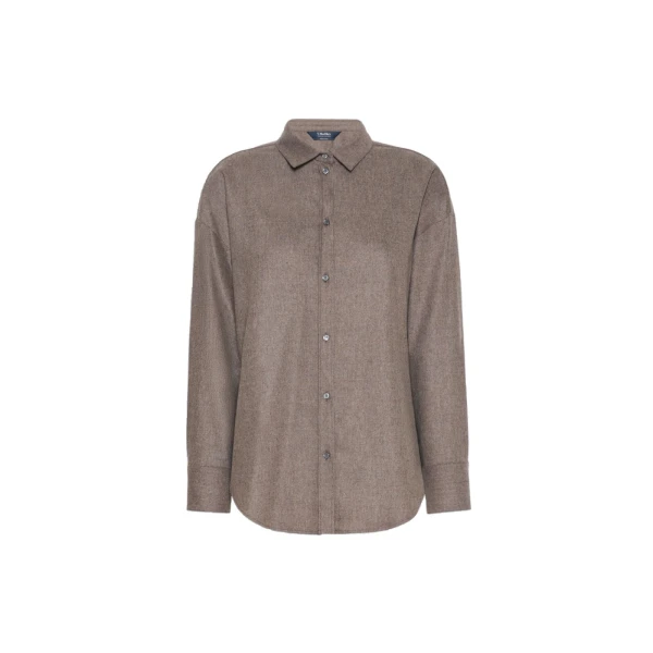 Max Mara Etereo Wool Flannel Shirt in Turtledove | Shirts | Coveti