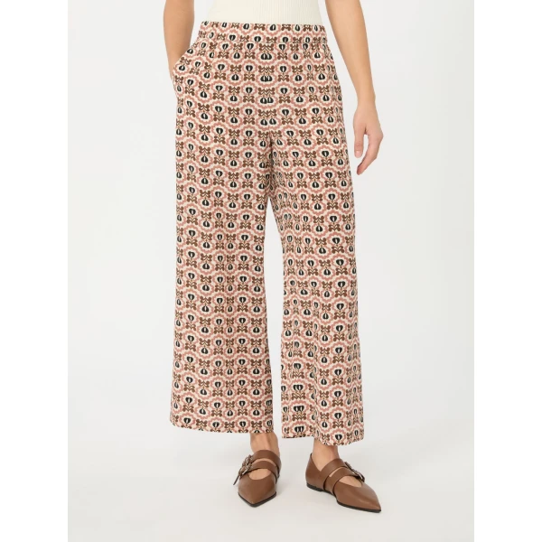 Max Mara Eusebio Printed Silk Crepe de Chine Trousers in Antique Rose | Tailored pants | Coveti