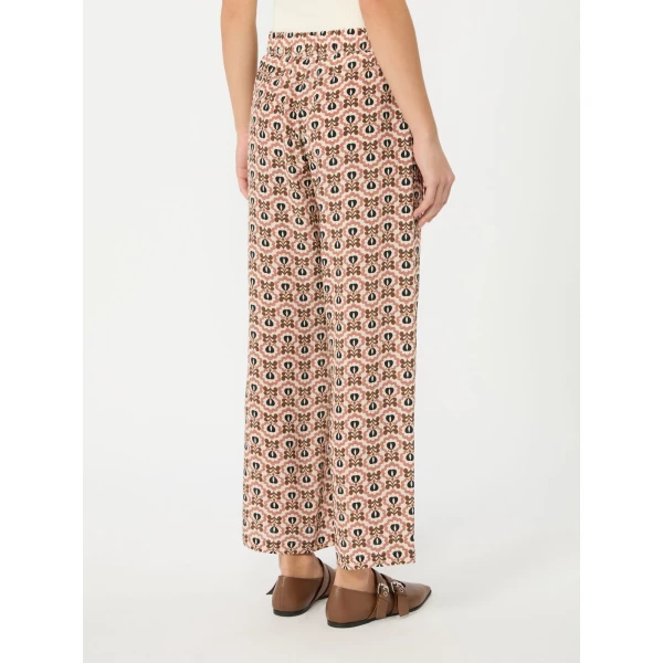 Max Mara Eusebio Printed Silk Crepe de Chine Trousers in Antique Rose | Tailored pants | Coveti